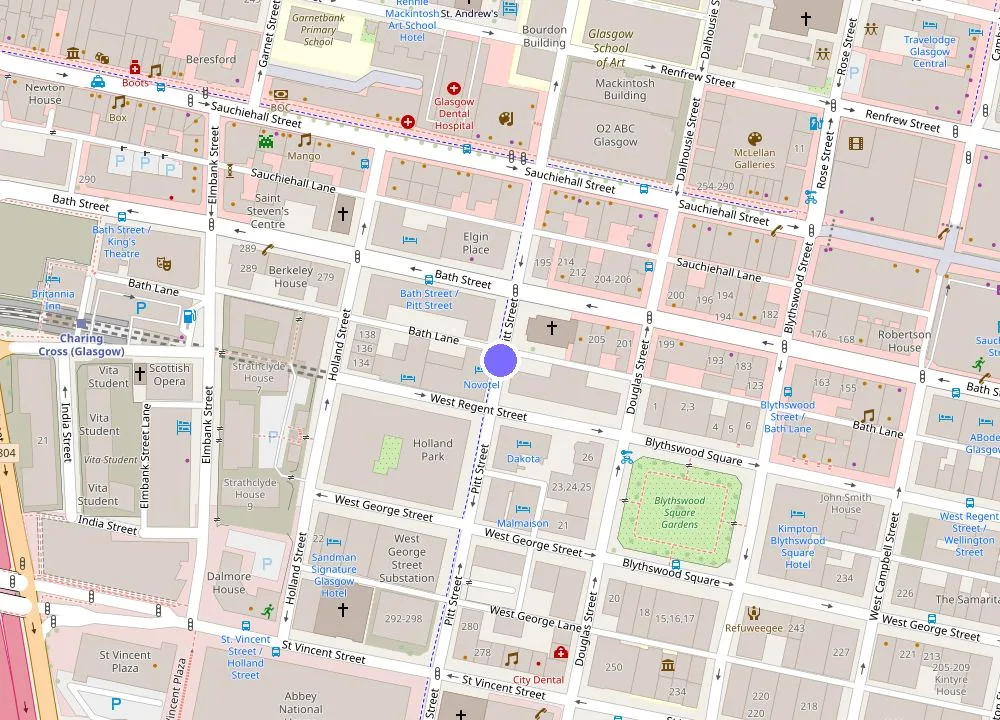 Map: Novotel Glasgow Centre