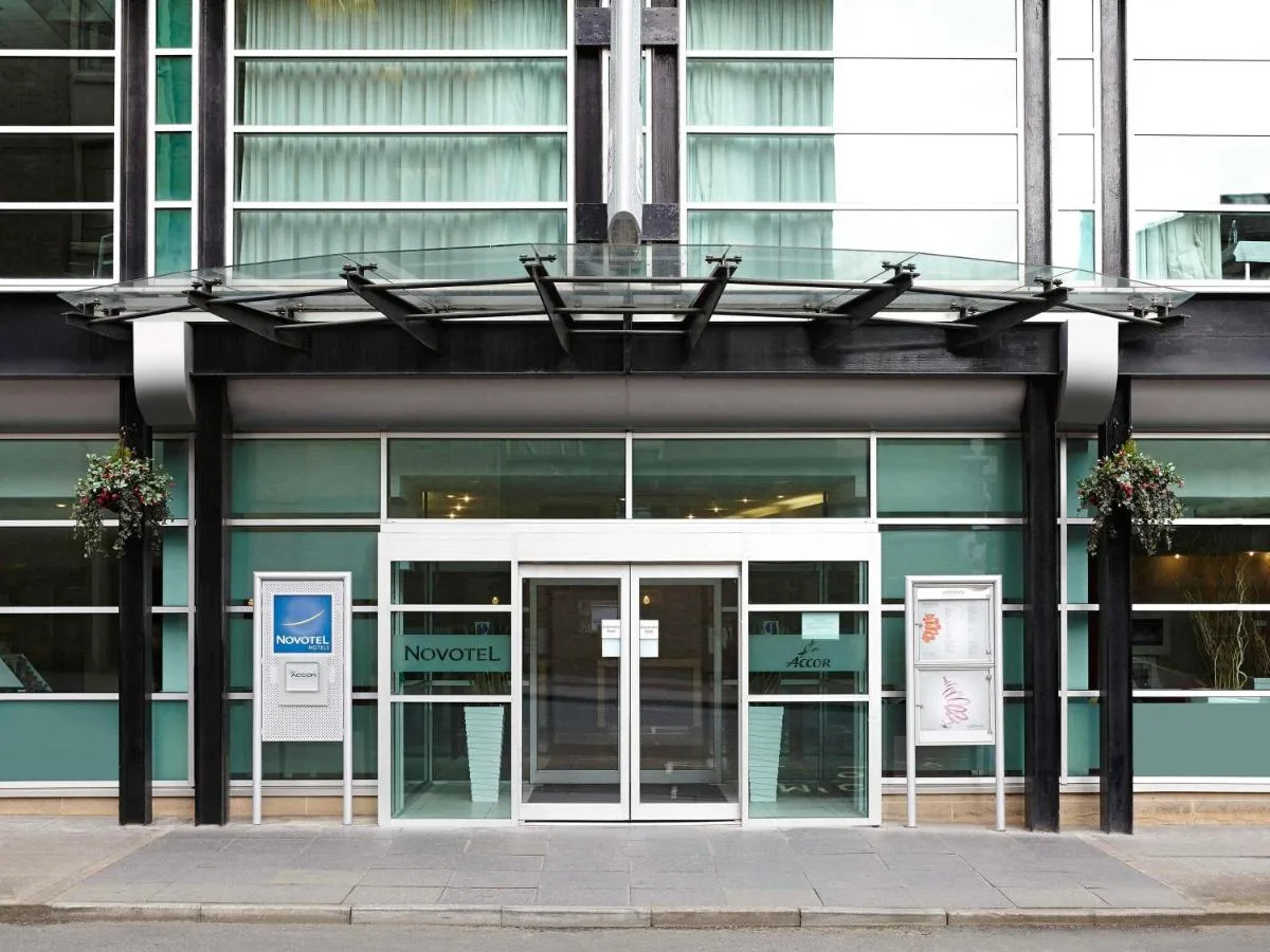 an entrance to a building with a glass door at Novotel Glasgow Centre in Glasgow